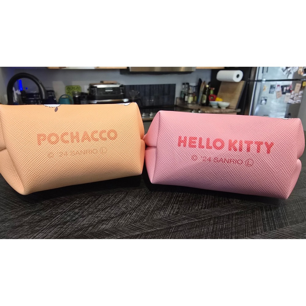 Sanrio Hello Kitty Pochacco - Pouch Set Pink Peach Kawaii Makeup Bags 2pk